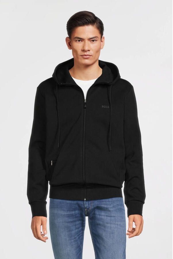 BOSS Green Sweatjack met labeldetail model 'Saggy'