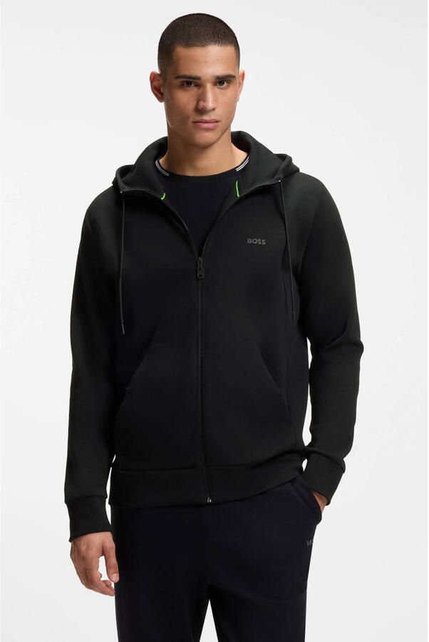 BOSS Green Sweatjack met labeldetail model 'Saggy'