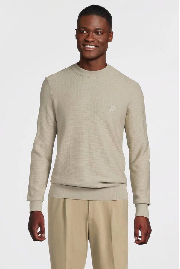 Hugo Boss Luxe Katoen-Kasjmier Crew Neck Sweater Beige Heren - Foto 7
