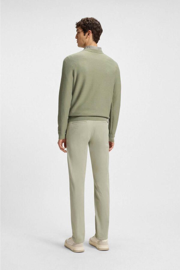 BOSS trui fijn gebreid groen