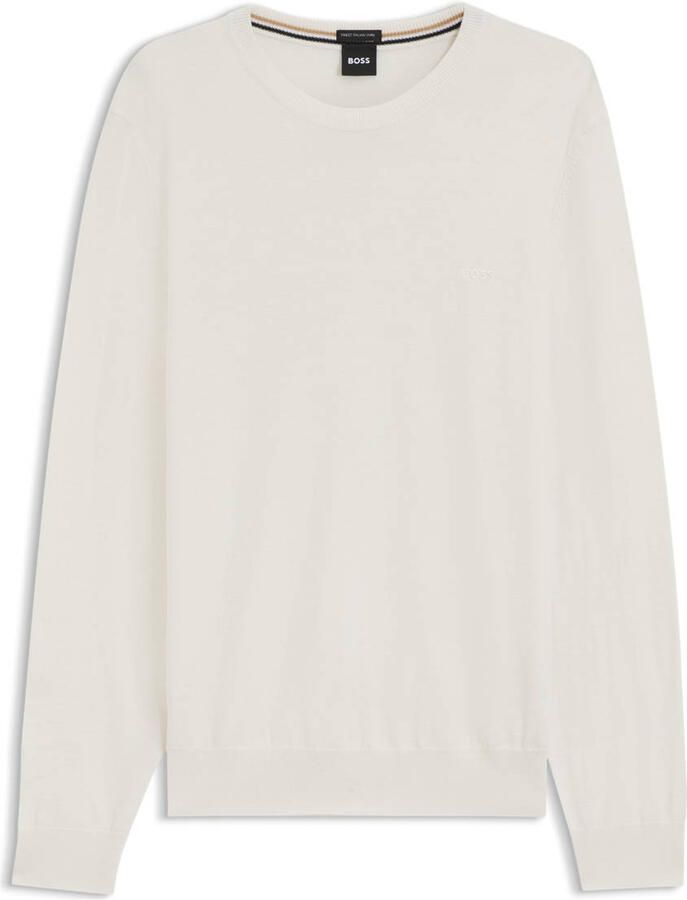 Boss Gebreide pullover van scheerwol met labelstitching model 'Otto'