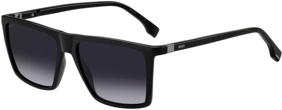 Boss Zwarte montuur zonnebril met donkergrijze getinte glazen Black Unisex