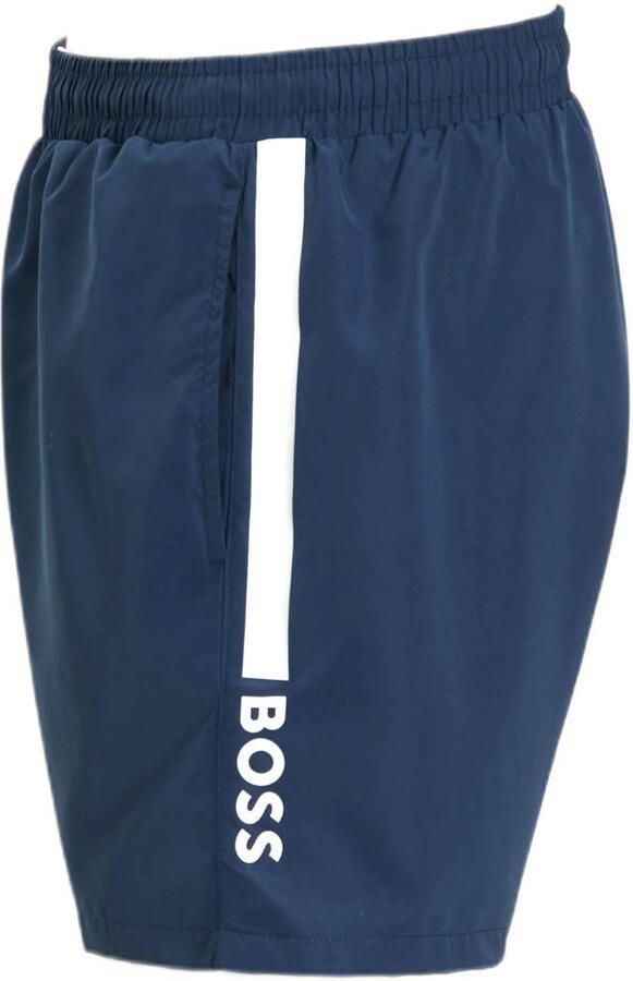 BOSS Zwemshort Dolphin met contraststrepen opzij