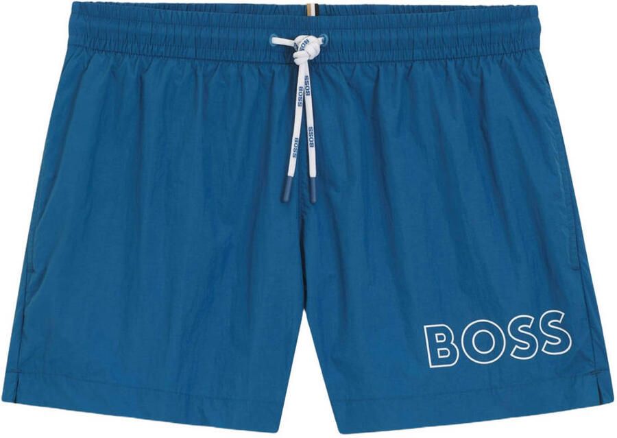 Boss regular fit zwembroek met labelprint model 'MOONEYE'