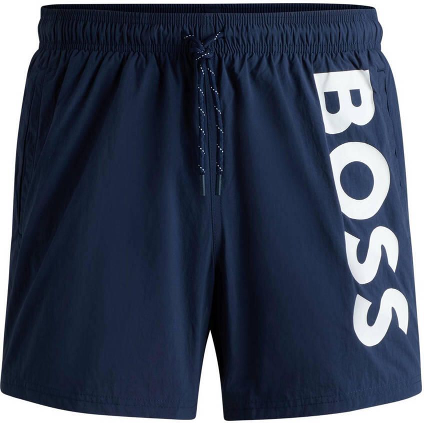 BOSS Zwemshort Octopus Met logotekst elastische tailleband met koord