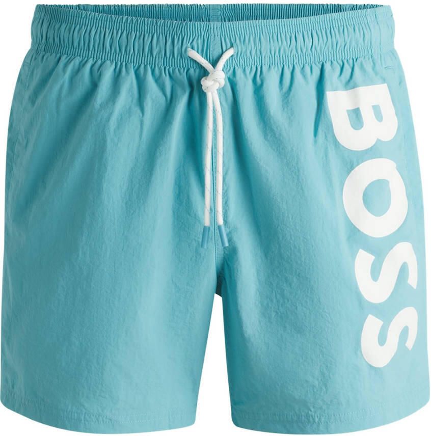 BOSS zwemshort Octopus lichtblauw