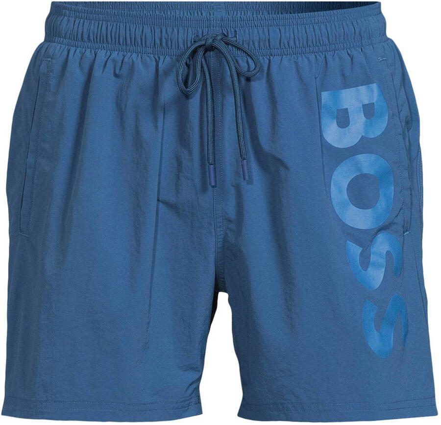 BOSS zwemshort Octopus met logo blauw