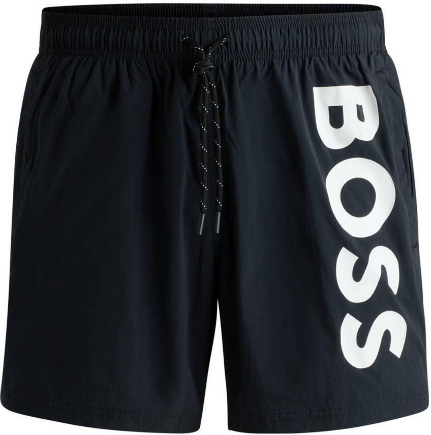 BOSS Zwemshort Octopus Met logotekst elastische tailleband met koord