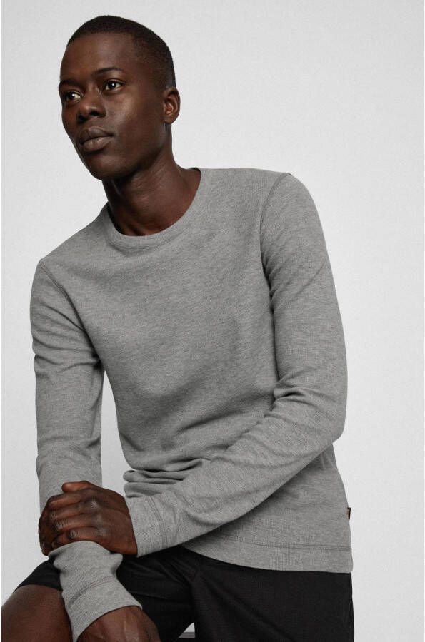 BOSS Casual slim fit basic longsleeve Tempest light pastel grey