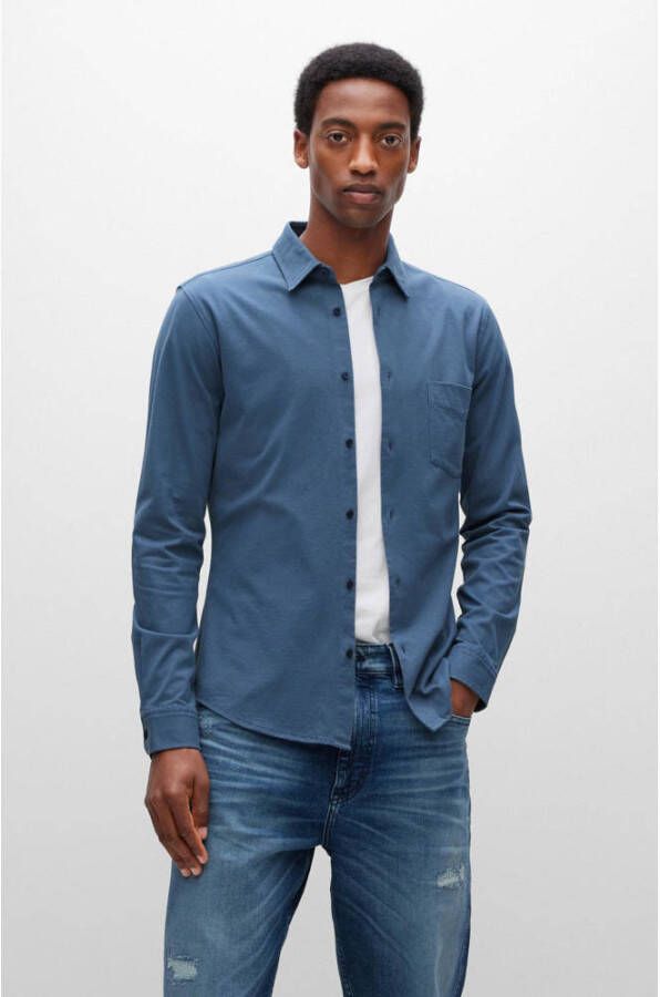 Boss Orange Slim fit vrijetijdsoverhemd met kentkraag model 'MAYSOFT_1'