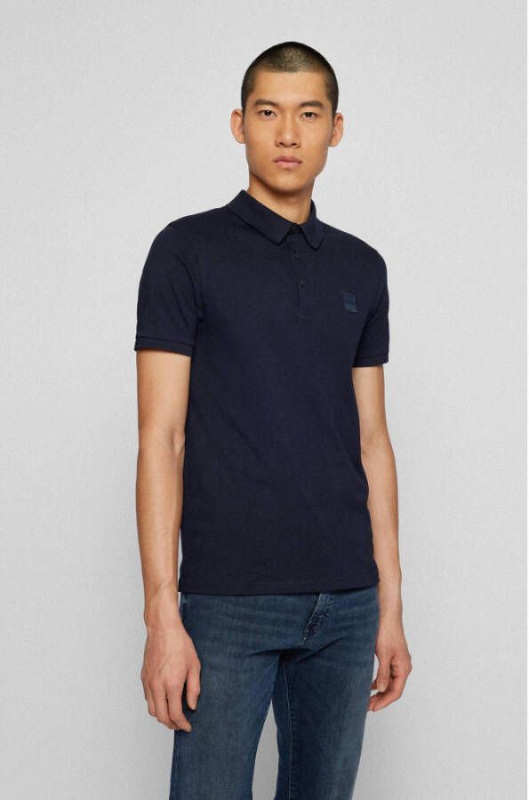 Boss Orange Slim fit poloshirt met labelpatch model 'Passenger' - Foto 3