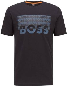 Hugo Boss T-shirt Thinking Logo Responsible Zwart