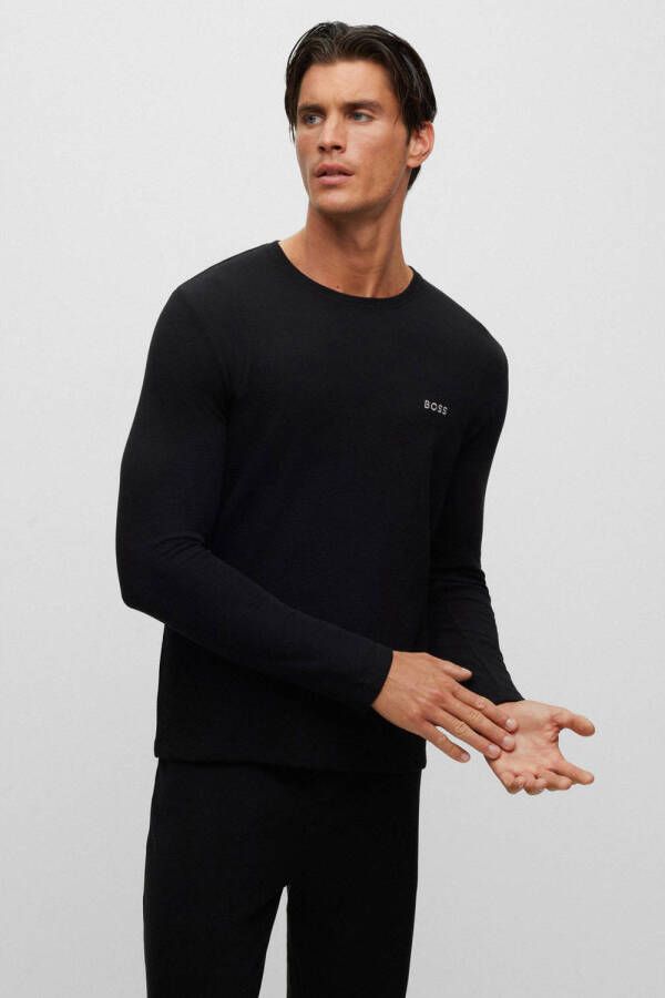 Boss Shirt met lange mouwen en structuurmotief model 'Waffle'