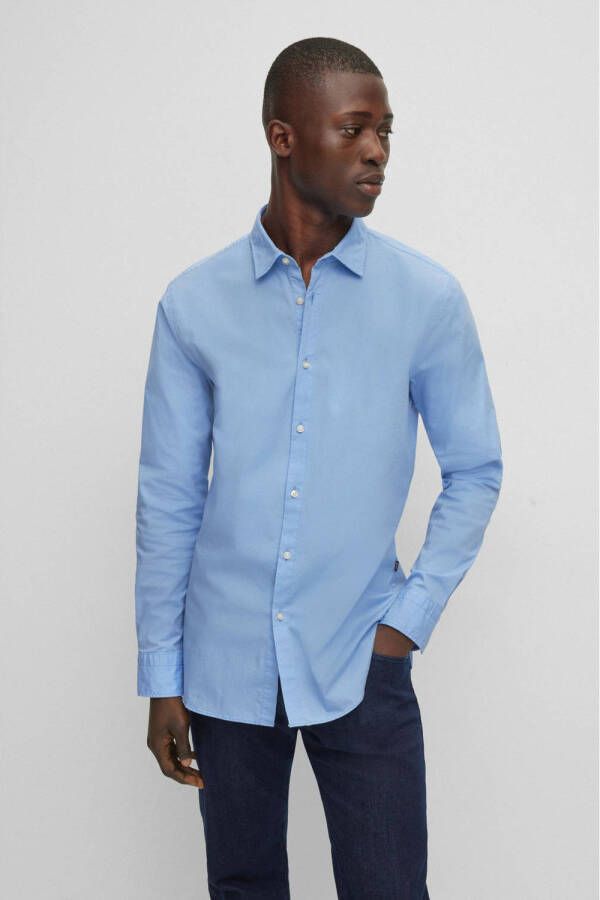BOSS regular fit overhemd 460 open blue