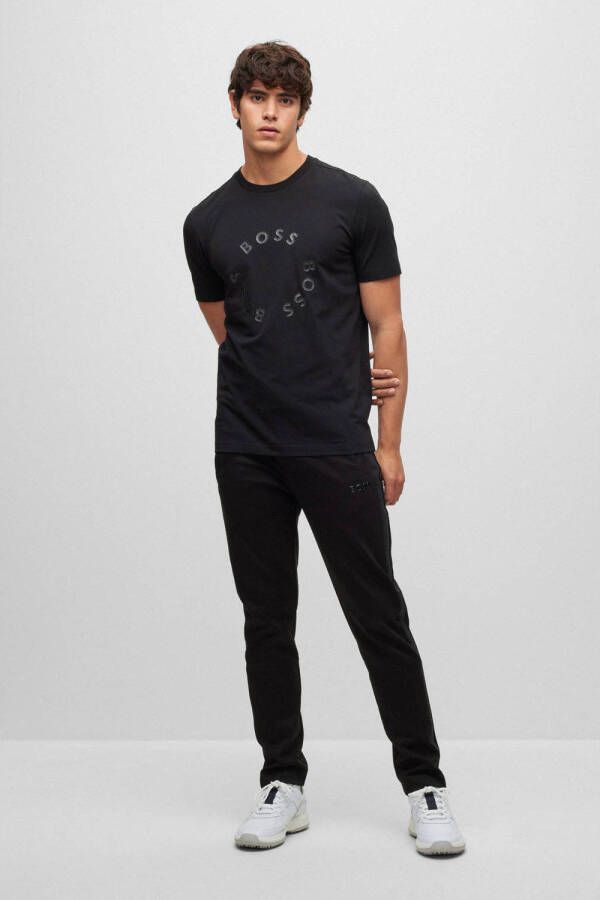 BOSS regular fit T-shirt met printopdruk black