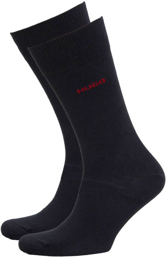 HUGO sokken met logo set van 2 donkerblauw