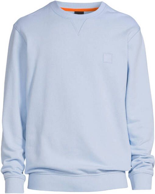 BOSS sweater met logo open blue