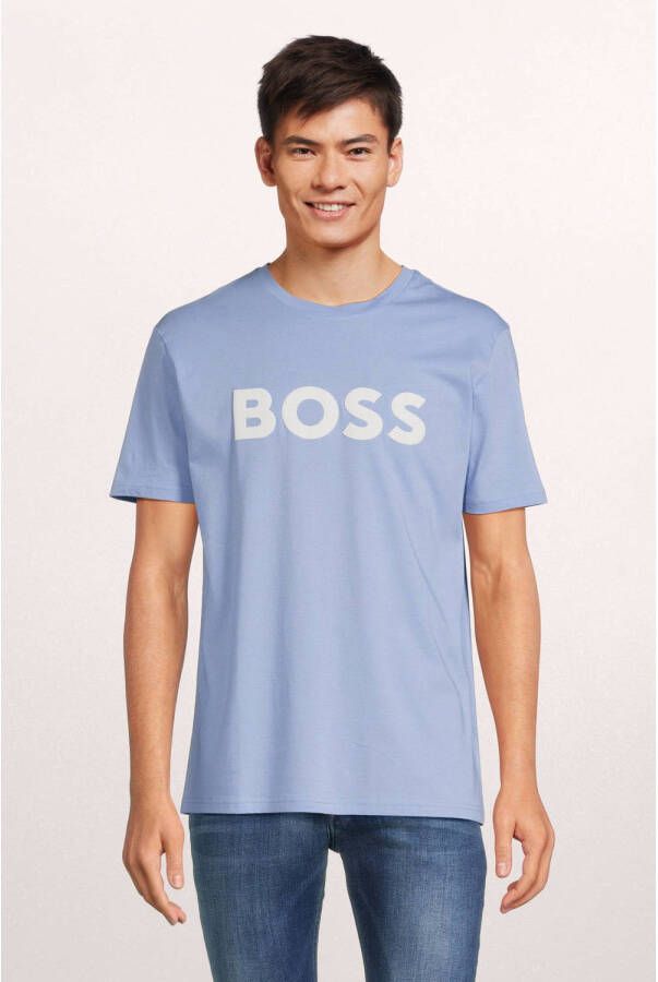 BOSS Heren Polo's & T-shirts Thinking 1 Lichtblauw