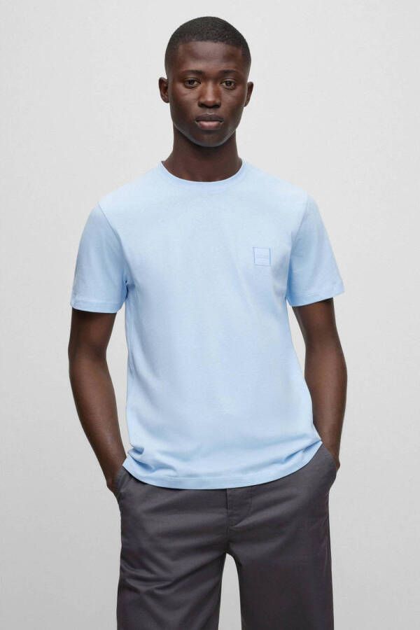 BOSS Casualwear T-shirt met labelstitching model 'Tales'