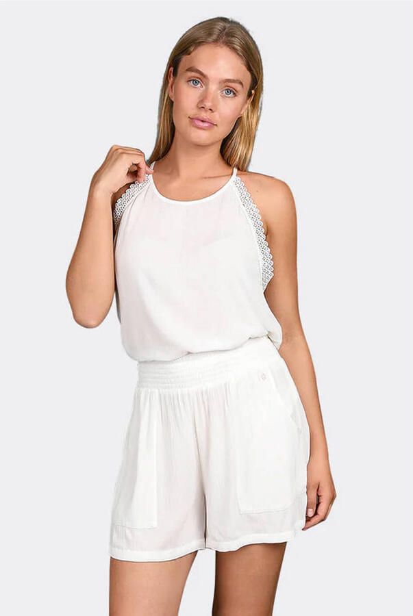 Brunotti crinkle strandshort Essia wit