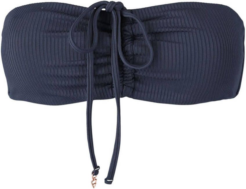 Brunotti voorgevormde strapless bandeau bikinitop Suus donkerblauw - Foto 2