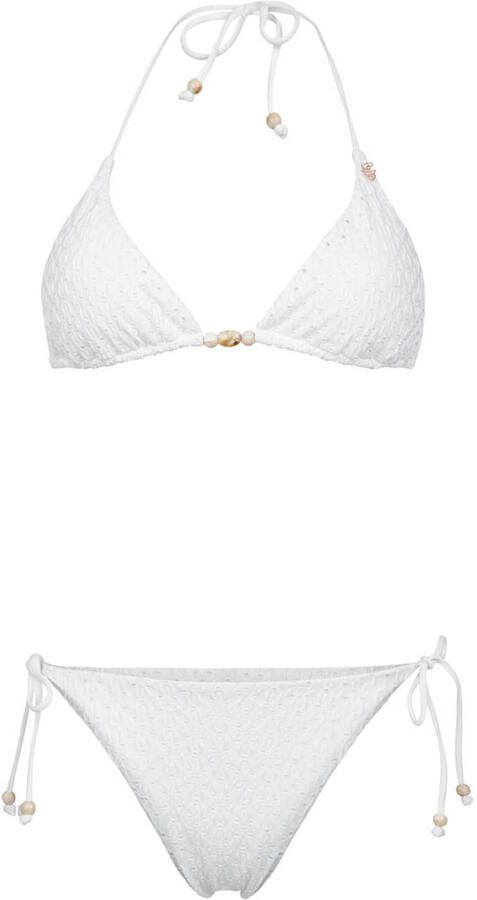 Brunotti voorgevormde triangel bikini set Vievette met textuur wit