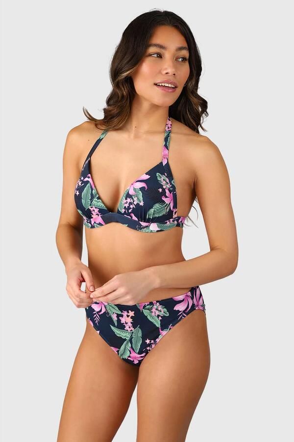 Brunotti voorgevormde triangel bikinitop Lisselot donkerblauw roze - Foto 2