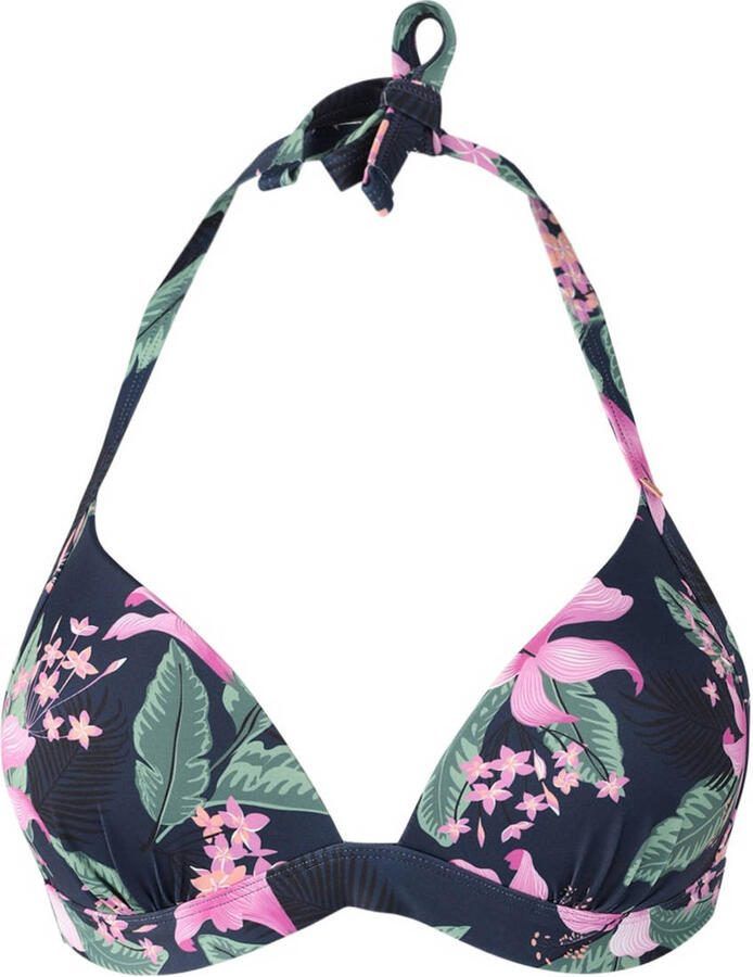 Brunotti voorgevormde triangel bikinitop Lisselot donkerblauw roze - Foto 2