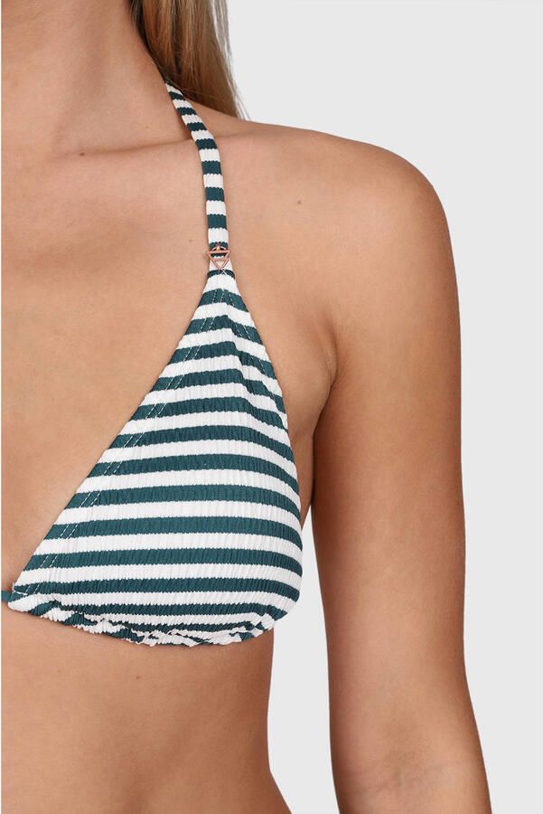Brunotti voorgevormde triangel bikinitop Novalee groen wit - Foto 2