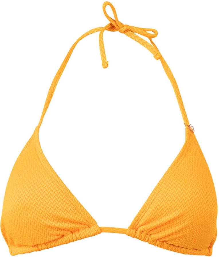 Brunotti voorgevormde triangel bikinitop Novalee met textuur oranje