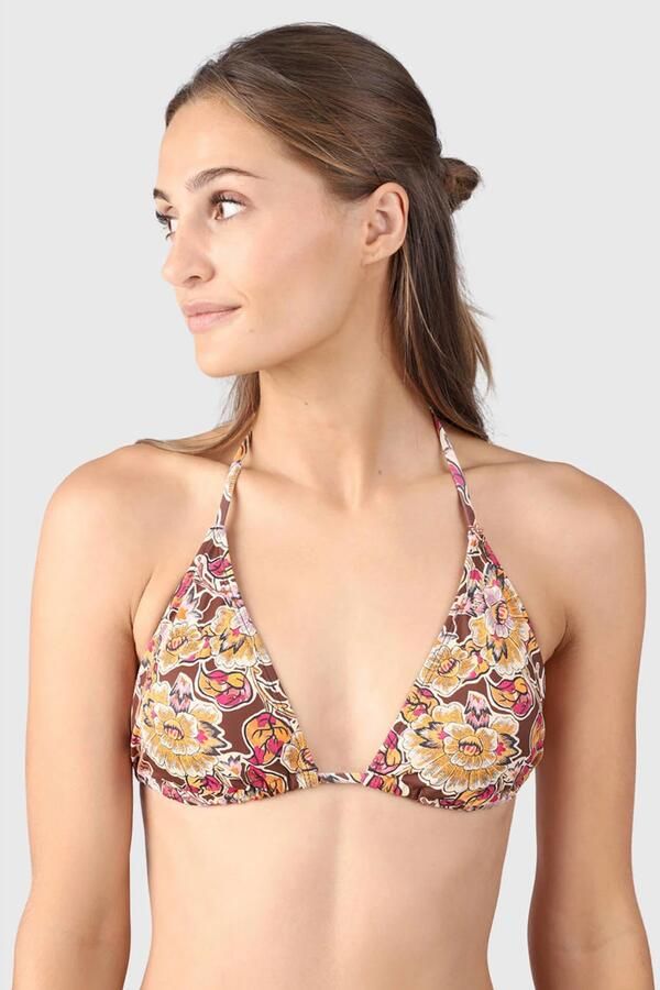 Brunotti voorgevormde triangel bikinitop Novalee roze oranje