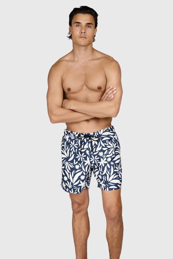 Brunotti zwemshort Cester donkerblauw wit