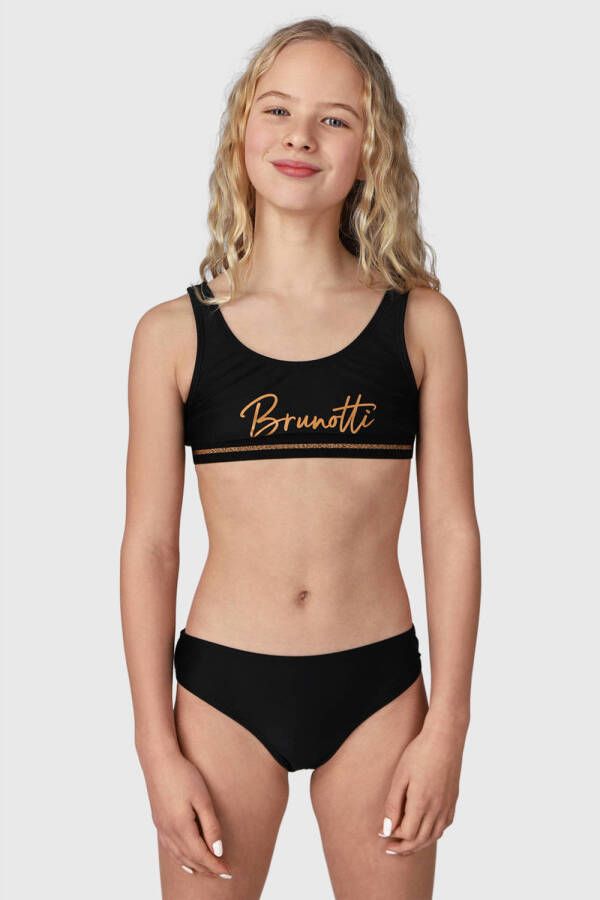 Brunotti crop bikini Amellia zwart Meisjes Polyester Printopdruk 176
