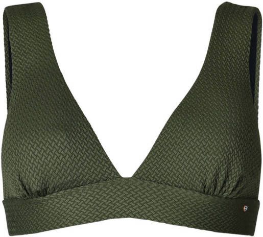 Brunotti voorgevormde bikinitop Forte met textuur donkergroen