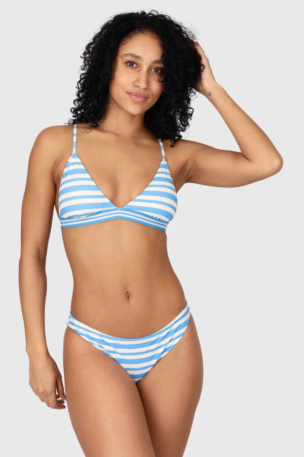 Brunotti voorgevormde triangel bikini Alison lichtblauw wit