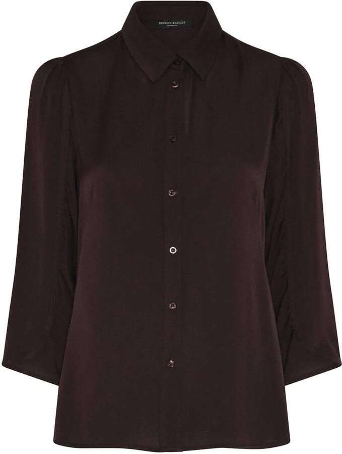 Bruuns Bazaar blouse donkerbruin