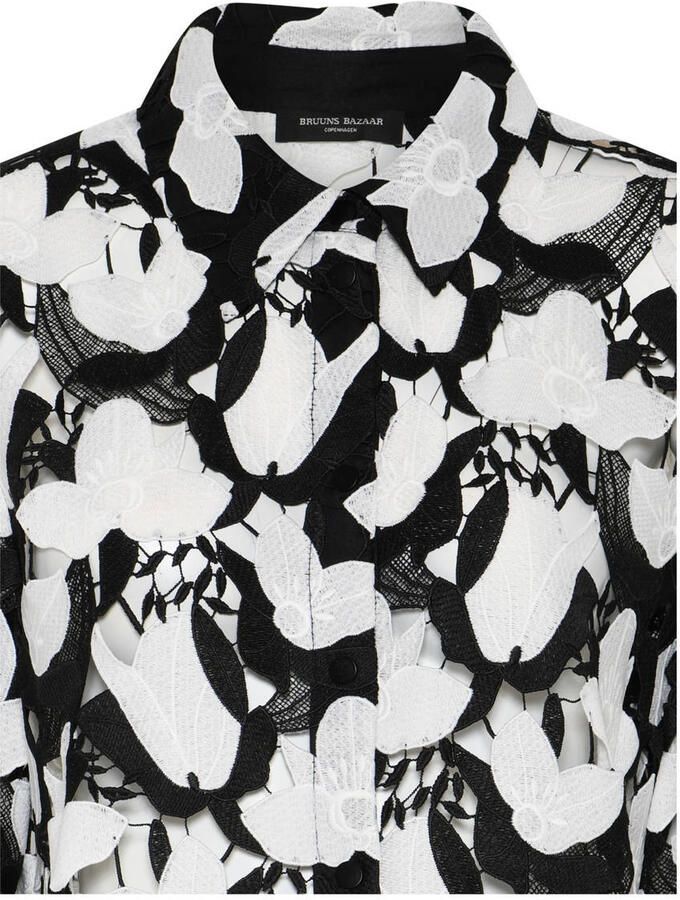 Bruuns Bazaar Elegante Bellflowerbbferuze Shirt Zwart Wit Black Dames - Foto 2