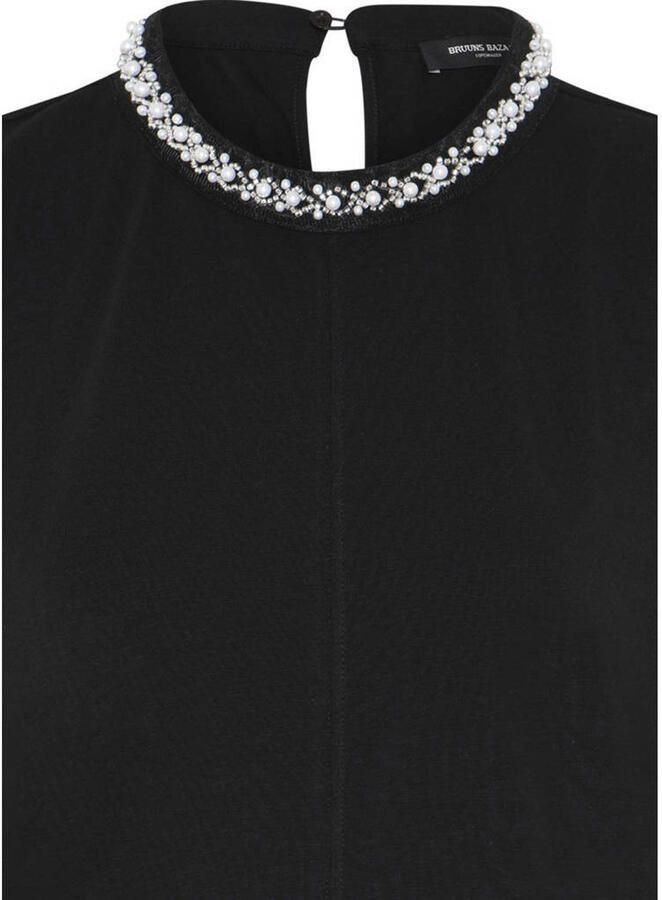 Bruuns Bazaar blouse zwart met parels - Foto 2