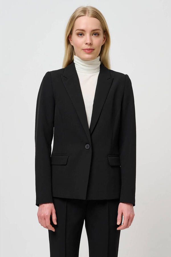 Bruuns Bazaar Zwarte Blazer met Klepzakken Brown Dames