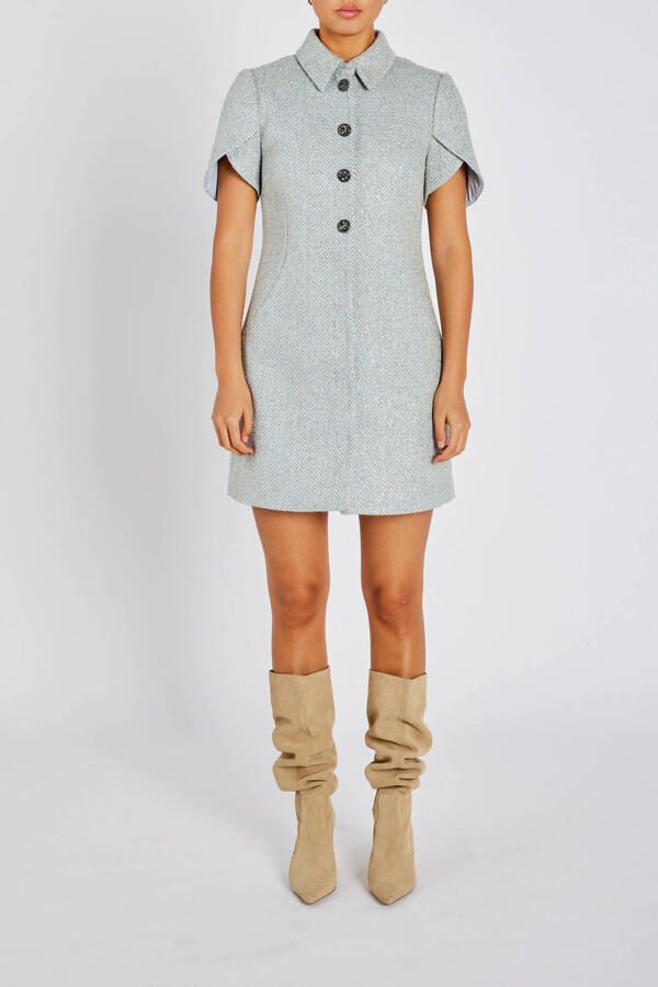 BRUUNS BAZAAR Dames Jurken Conebbzendia Dress Lichtgrijs - Foto 5