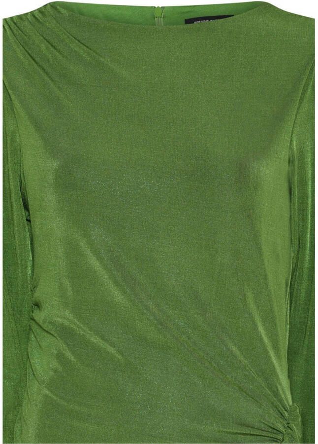 Bruuns Bazaar Groene gedrapeerde jurk met boot hals Green Dames - Foto 2