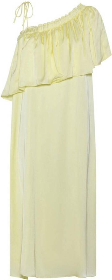 Bruuns Bazaar Off-Shoulder Gele Jurk met Ruchedetail Yellow Dames