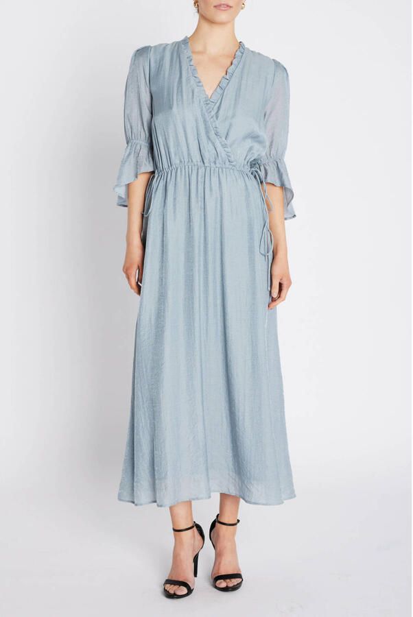 Bruuns Bazaar midi jurk grijsblauw