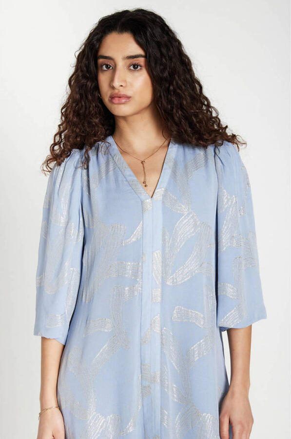 Bruuns Bazaar midi jurk lichtblauw