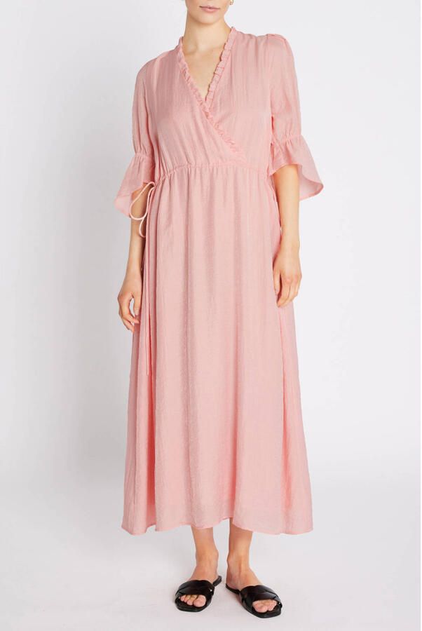 Bruuns Bazaar midi jurk lichtroze