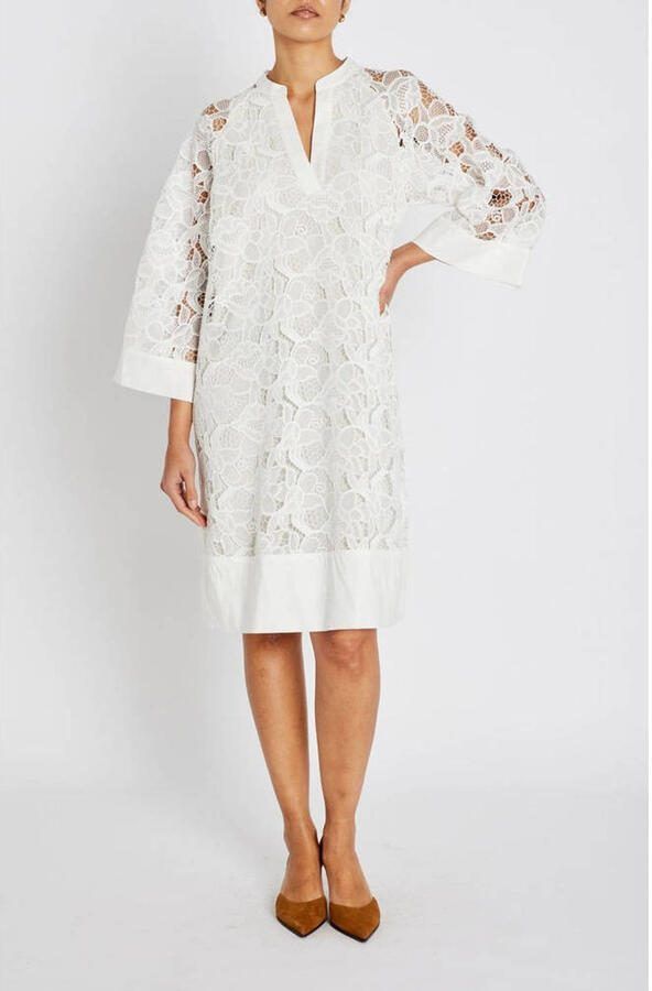 Bruuns Bazaar midi jurk met bloemenprint ecru