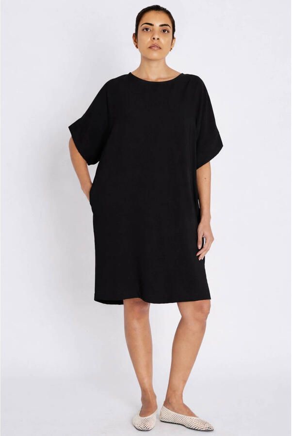 Bruuns Bazaar midi jurk zwart