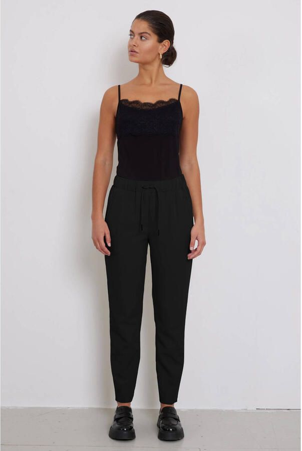 Bruuns Bazaar slim regular waist broek zwart