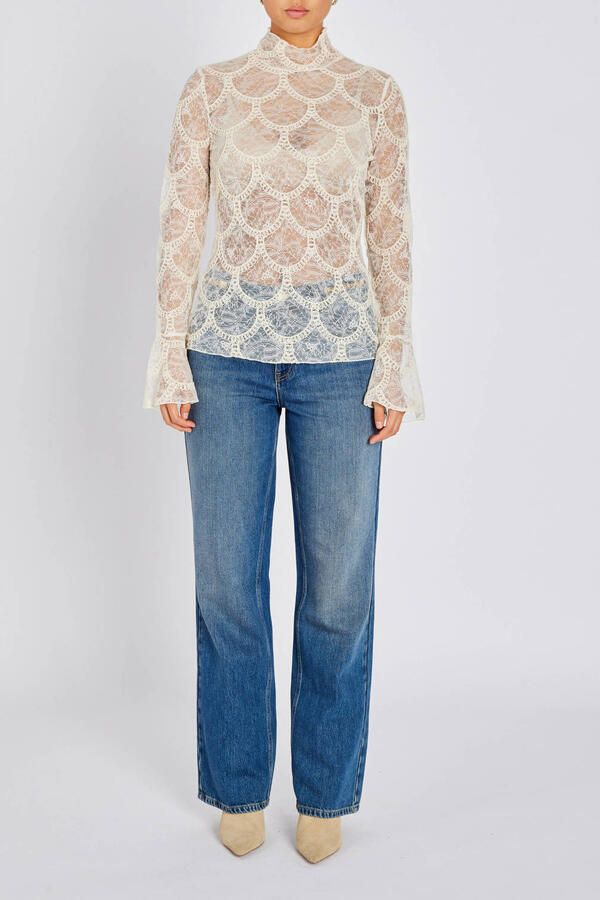 BRUUNS BAZAAR Dames Tops & T-shirts Deodarabbsuzi Blouse Creme - Foto 6