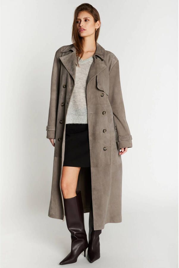 Bruuns Bazaar trenchcoat met ceintuur grijs - Foto 2